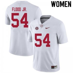 NCAA Women's Alabama Crimson Tide #54 Kyle Flood Jr. Stitched College 2020 Nike Authentic White Football Jersey TD17Z27KX
